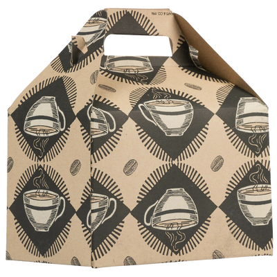 Kraft Coffee Medium Gable Gift Boxes (4 x 8 x 5 1/4)