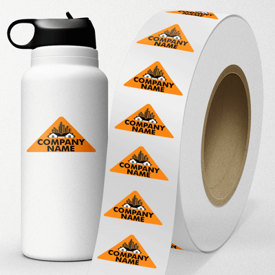 Neon Orange 1 1/4 x 2 1/2 Inch Roll of Triangle Shaped Labels - Bright Adhesive