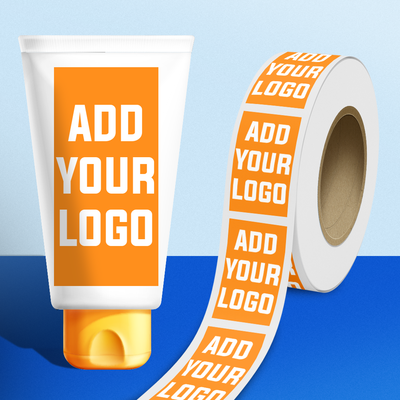 Neon Orange 2 x 3 1/2 Inch Roll of Rectangle Labels - Bright Adhesive