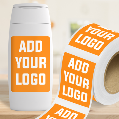 Neon Orange 3 3/8 x 6 Inch Roll of Rectangle Labels - Bright Adhesive