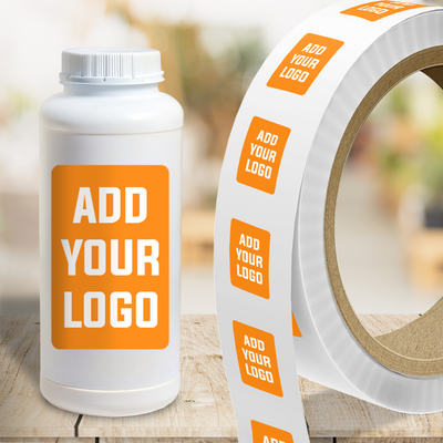 Neon Orange 3 x 5 1/2 Inch Roll of Rectangle Labels - Bright Adhesive