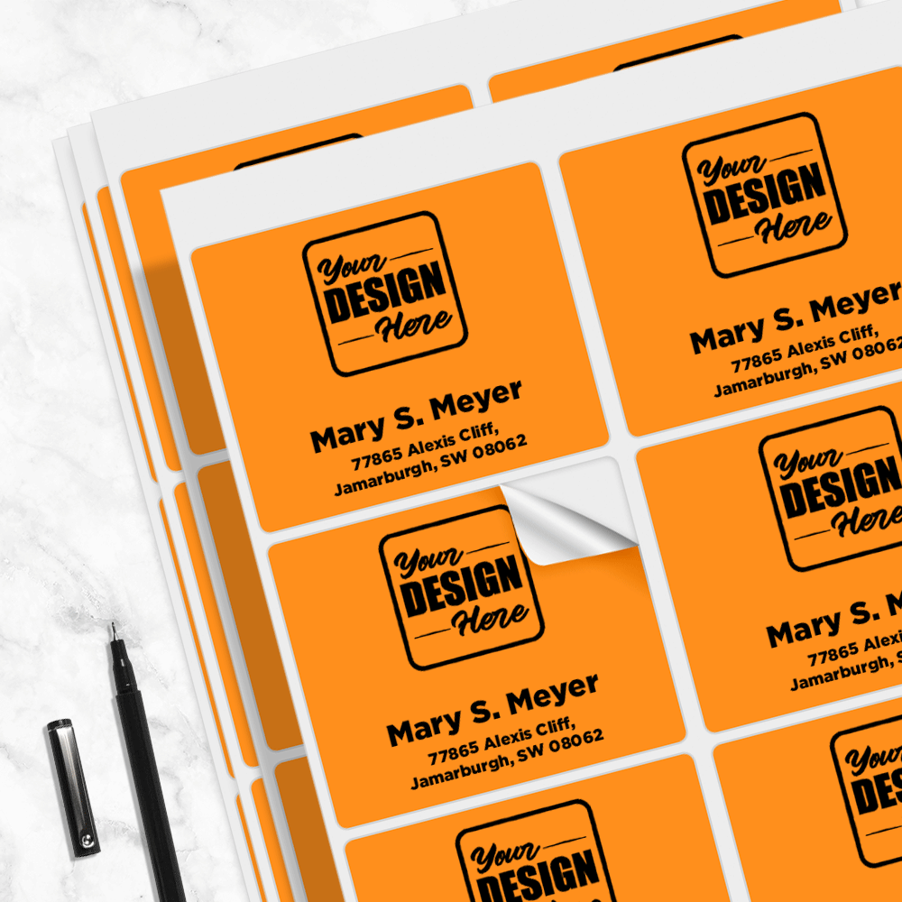 Neon Orange 3 1/4 x 4 Inch Rectangle Shipping Labels (6 Labels per Sheet)