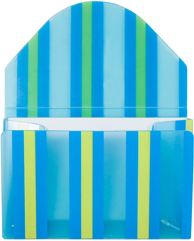 Blue and Yellow Stripe Plastic Business Card Case - 20 Card Capacity