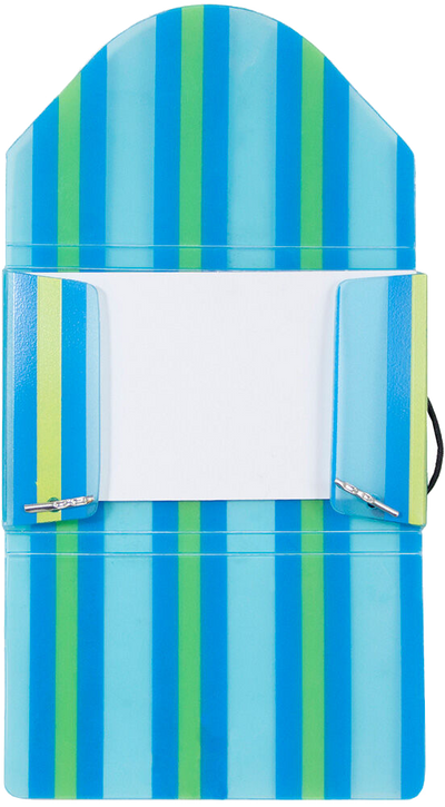 Blue and Yellow Stripe Plastic Business Card Case - 20 Card Capacity