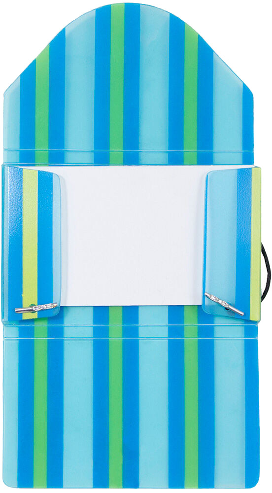 Blue and Yellow Stripe Plastic Business Card Case - 20 Card Capacity