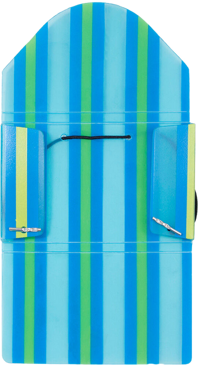 Blue and Yellow Stripe Plastic Business Card Case - 20 Card Capacity