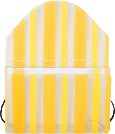 Yellow Stripe Plastic Business Card Case - 20 Card Capacity