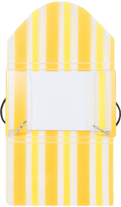 Yellow Stripe Plastic Business Card Case - 20 Card Capacity