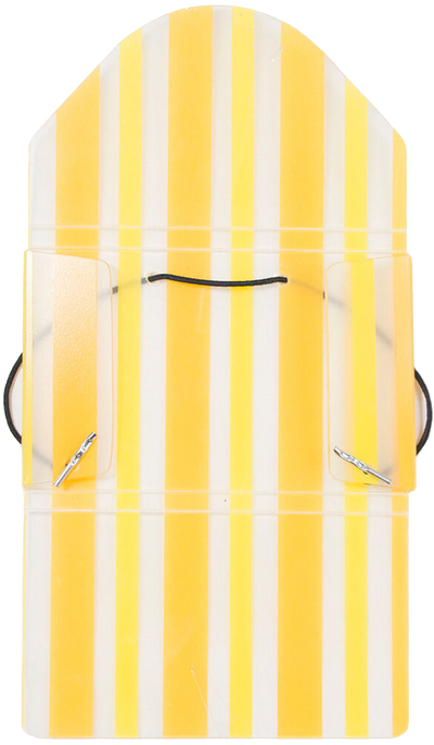 Yellow Stripe Plastic Business Card Case - 20 Card Capacity