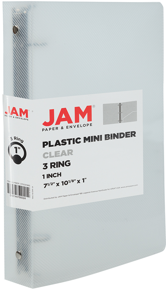 Clear 6 x 9 Mini Plastic 1 Inch 3-Ring Binder