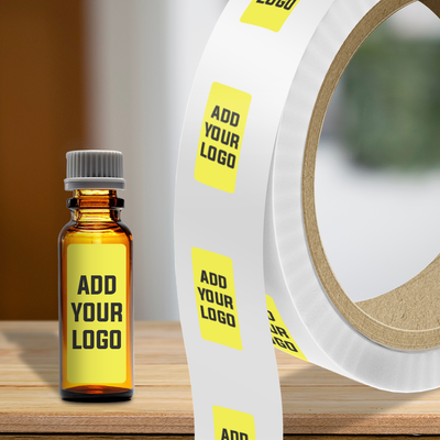 Neon Yellow 1 1/4 x 3 Inch Roll of Rectangle Labels - Bright Adhesive