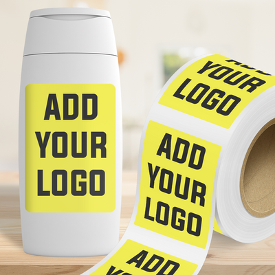 Neon Yellow 3 x 8 Inch Roll of Rectangle Labels - Bright Adhesive