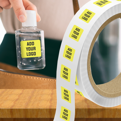 Neon Yellow 3/4 x 1 1/2 Inch Roll of Rectangle Labels - Bright Adhesive
