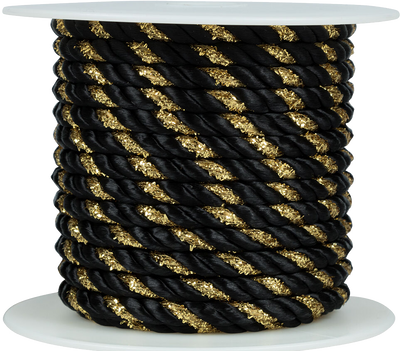 Black with Gold 15 Yards Ribbon
