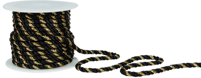 Black with Gold 15 Yards Ribbon