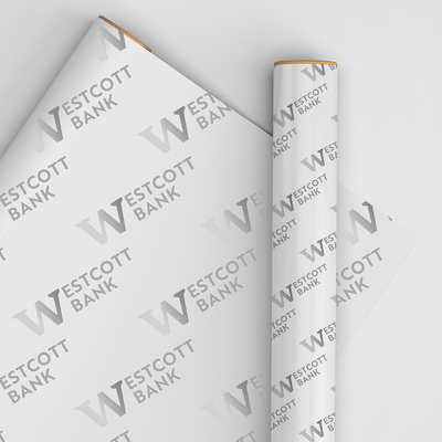 Custom Print Wrapping Paper 29 1/4" x 7' (17 Sq Ft) White Matte