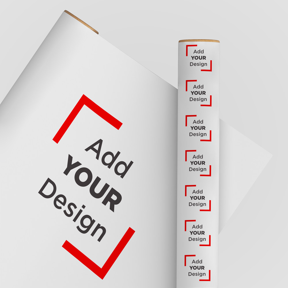 Custom Print Wrapping Paper 29 1/4" x 7' (17 Sq Ft) White Matte