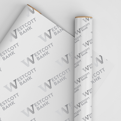 Custom Print Wrapping Paper 29 1/4" x 17 3/4' (43 Sq Ft) White Matte