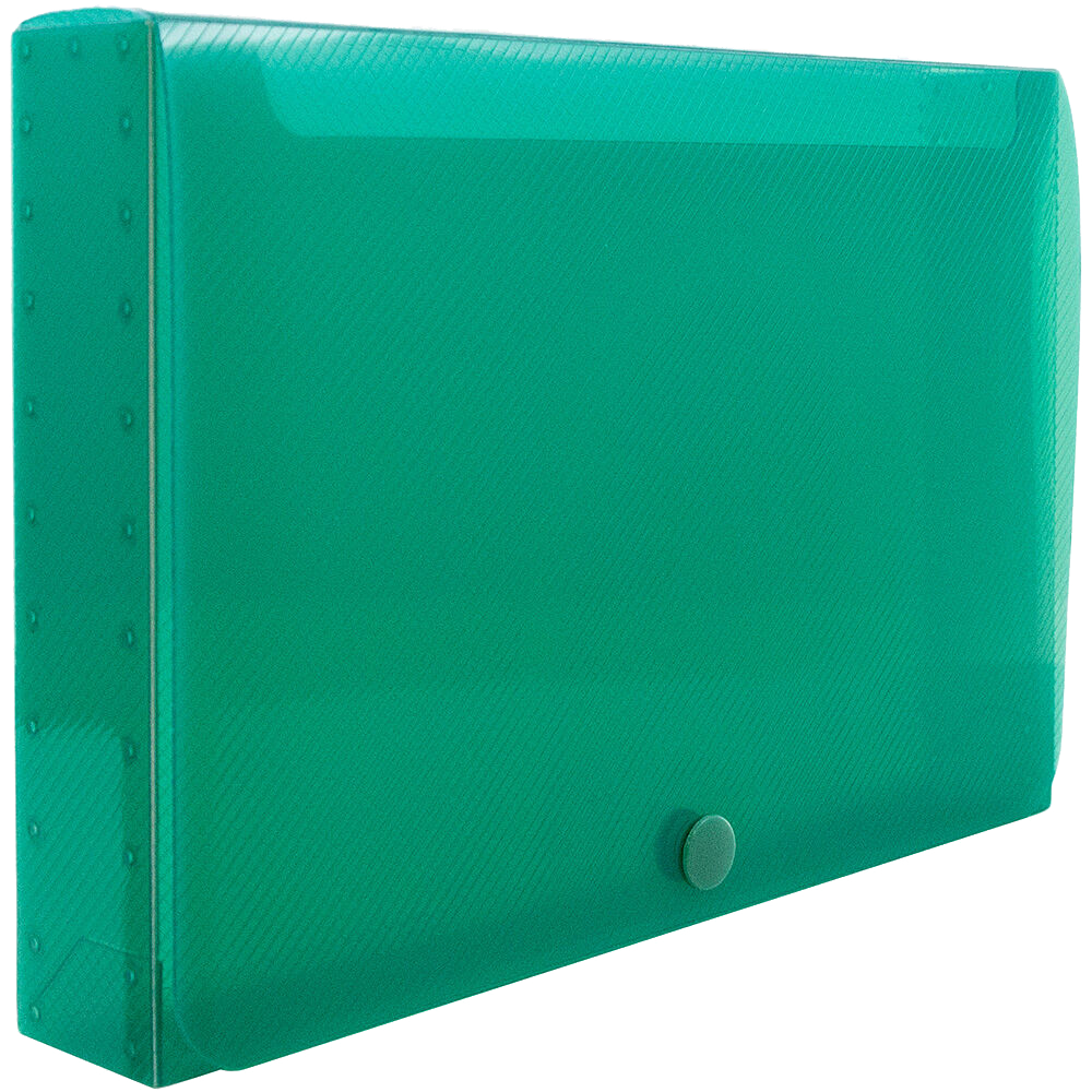 Green 6 1/8 x 4 1/2 x 1 Plastic Snap Case Portfolios