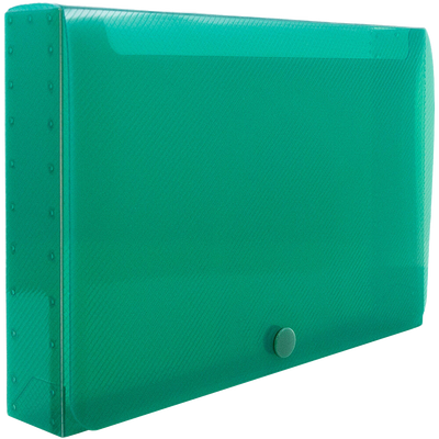 Green 6 1/8 x 4 1/2 x 1 Plastic Snap Case Portfolios