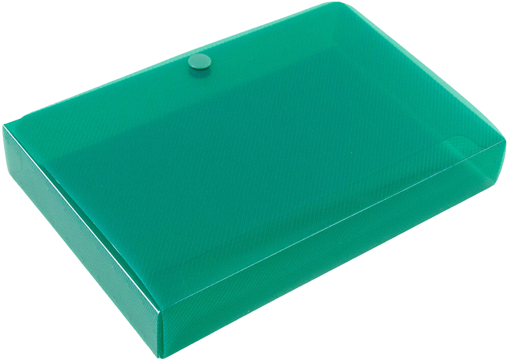 Green 6 1/8 x 4 1/2 x 1 Plastic Snap Case Portfolios