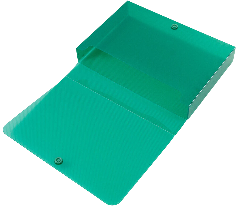 Green 8 3/8 x 5 3/4 x 1 3/8 Plastic Snap Case Portfolios