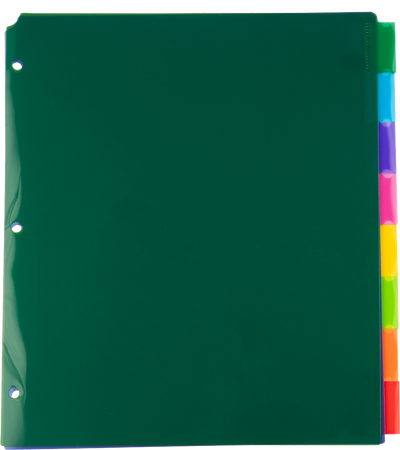 Assorted Plastic 8 Tab Binder Index Dividers