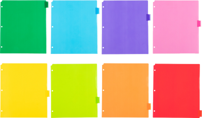 Assorted Plastic 8 Tab Binder Index Dividers