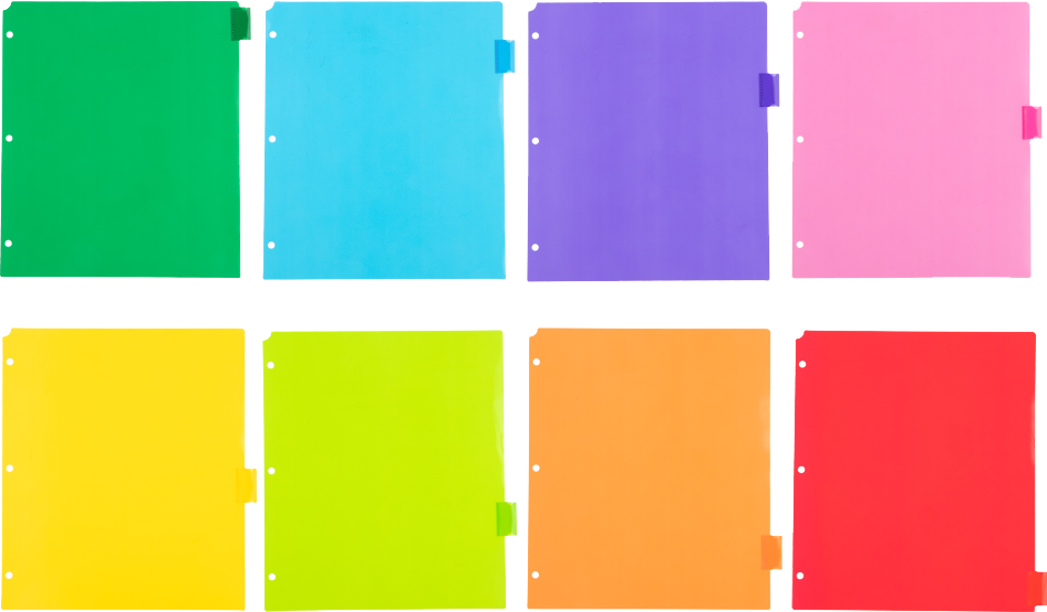 Assorted Plastic 8 Tab Binder Index Dividers