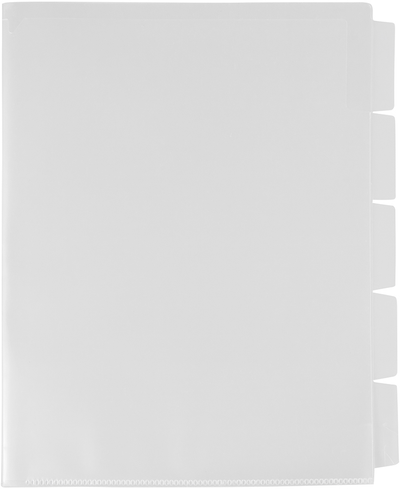 Clear 9 x 11 3/4 5 Tab Plastic Sleeves