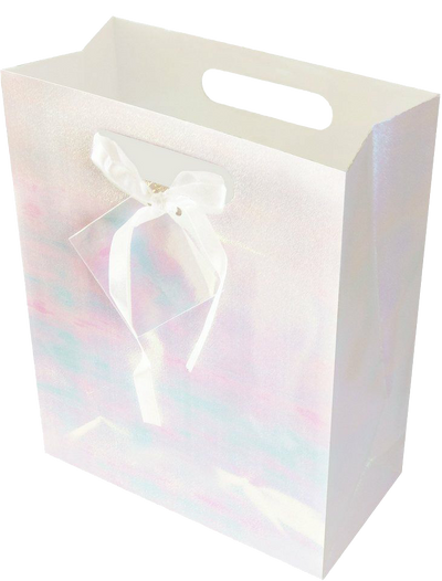 White Medium Holographic Gift Bags (8 x 10 x 4)