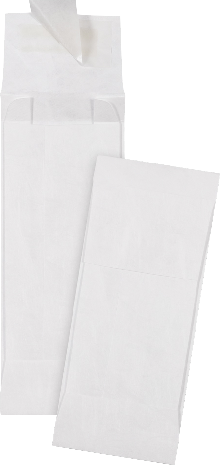 White 14lb 4 1/2 x 9 1/2 x 2 Open End Envelopes with Peel & Seal and V-Bottom