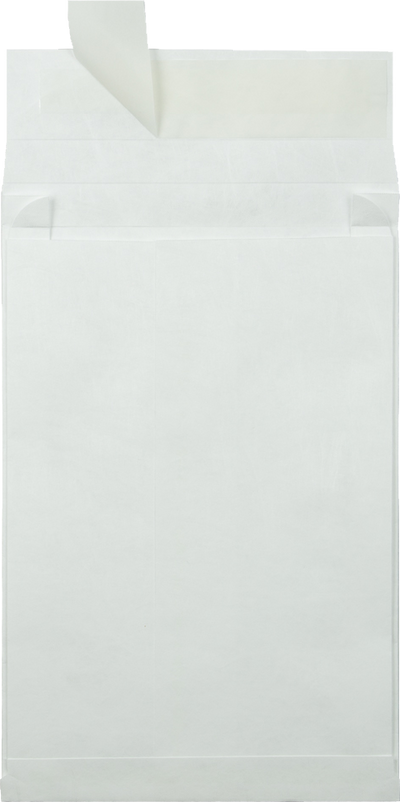 White 14lb 9 x 12 x 2 Open End Envelopes with Peel & Seal