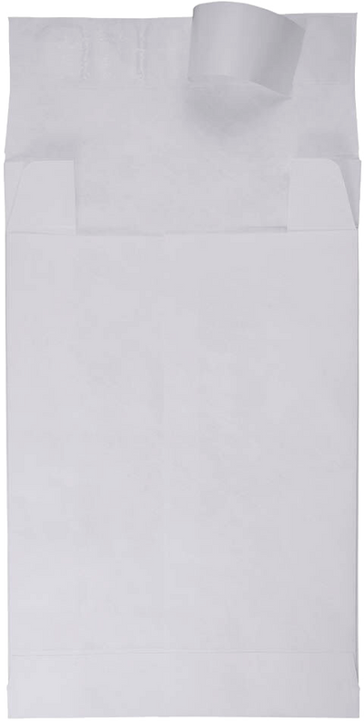 White Tyvek 14lb 10 x 12 x 4 Open End Envelopes with Peel & Seal