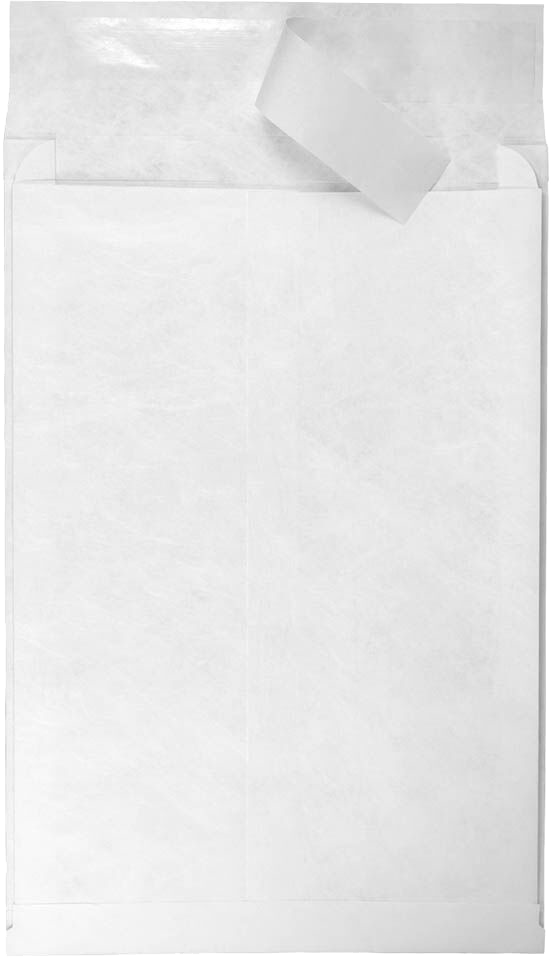 White 14lb 12 x 16 x 2 Open End Envelopes with Peel & Seal