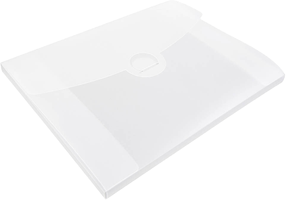 Clear Frost 8 1/2 x 6 1/2 x 1/4 Plastic Portfolios with Tuck Flap