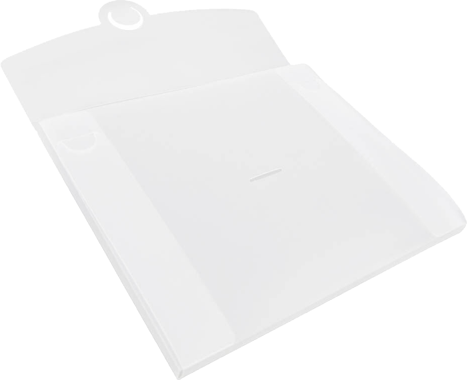 Clear Frost 8 1/2 x 6 1/2 x 1/4 Plastic Portfolios with Tuck Flap