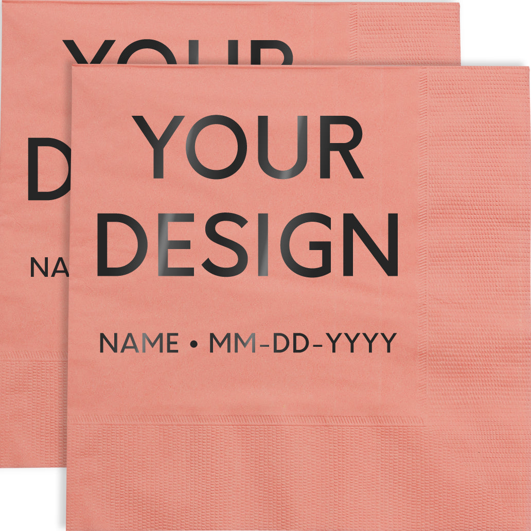 Coral Pink Lunch Napkins - 6 1/2 x 6 1/2