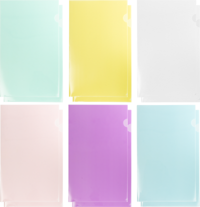 Assorted Color Legal 9 x 14 1/2 Plastic Sleeves - 12 Pack