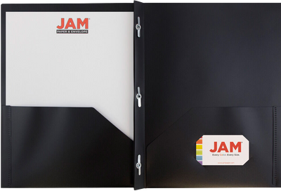 Black 9 x 12 Plastic Pop Folders with Clasp
