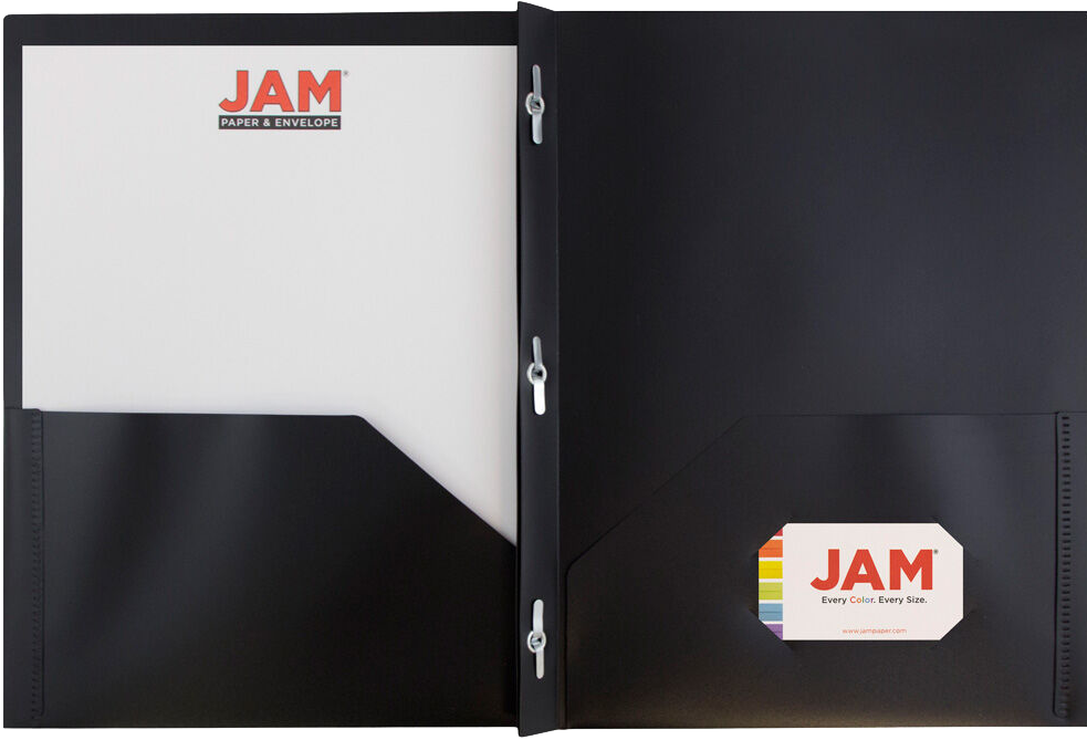 Black 9 x 12 Plastic Pop Folders with Clasp