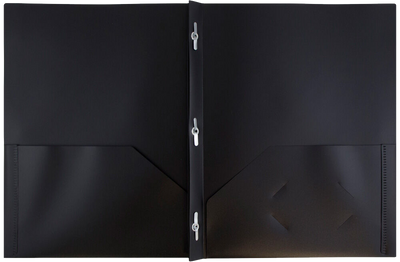 Black 9 x 12 Plastic Pop Folders with Clasp