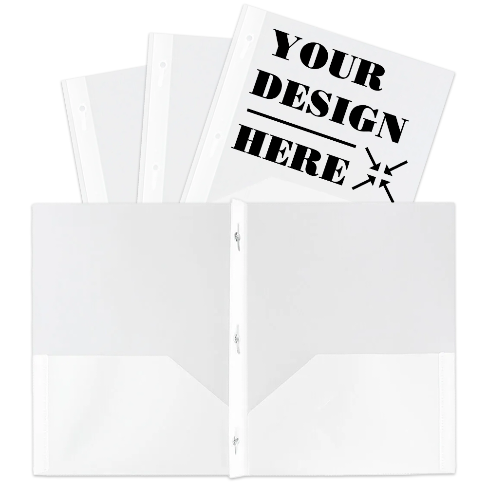 Clear 9 x 12 Plastic Pop Folders with Clasp