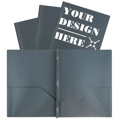 Gray 9 x 12 Plastic Pop Folders with Clasp