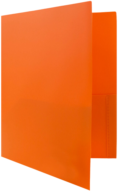 Orange 9 x 12 Plastic Pop Folders with Clasp