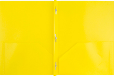 Yellow 9 x 12 Plastic Pop Folders with Clasp