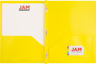 Yellow 9 x 12 Plastic Pop Folders with Clasp