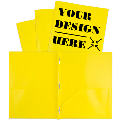 Yellow 9 x 12 Plastic Pop Folders with Clasp