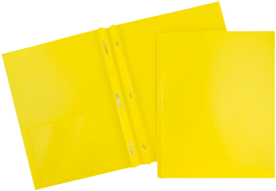Assorted Primary 9 x 12 Plastic Pop with Clasp Folders - 6 Pack
