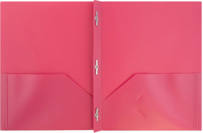 Assorted Primary 9 x 12 Plastic Pop with Clasp Folders - 6 Pack
